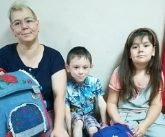 Наталья Нутаутас с детьми Лерой и Витей